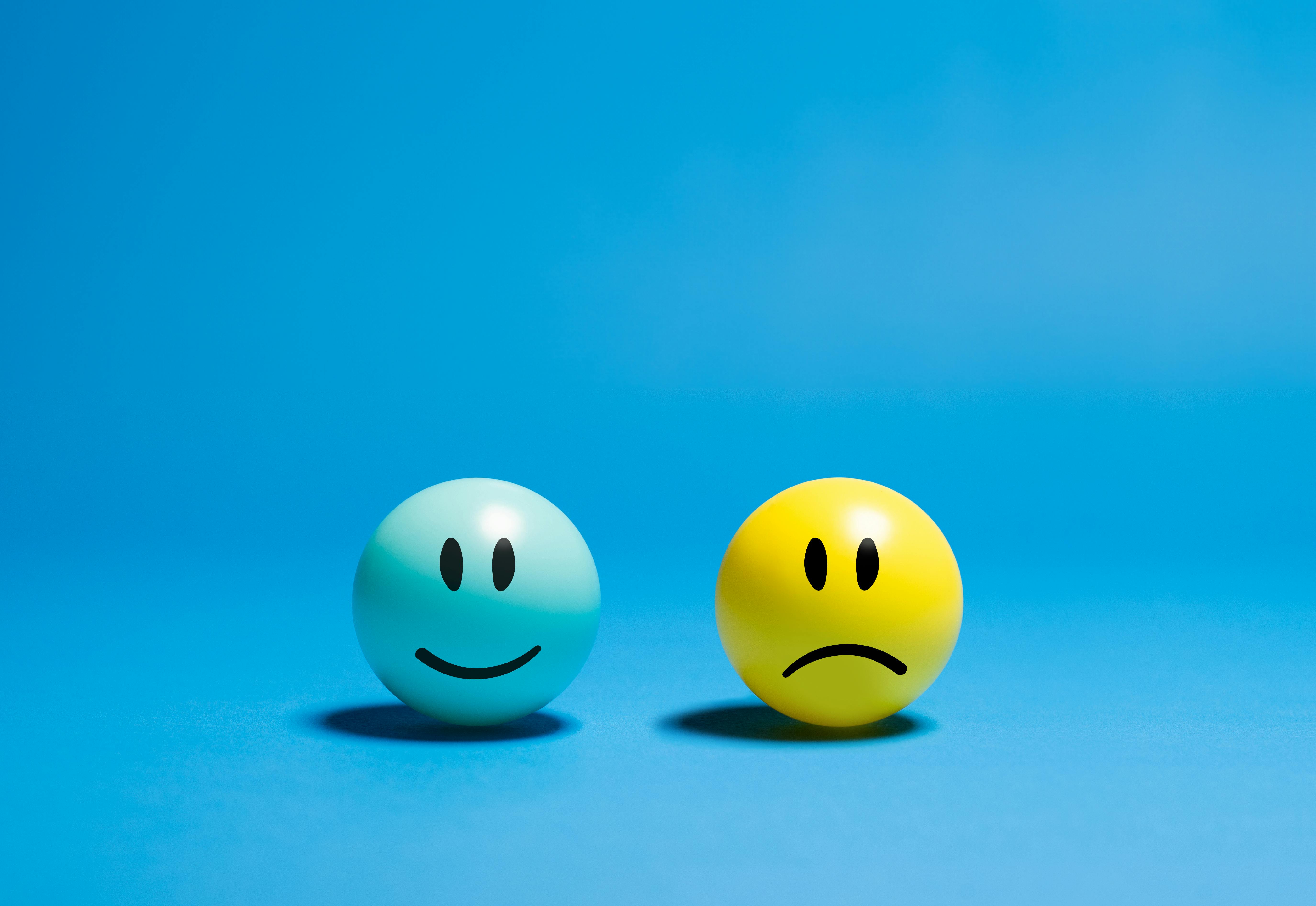 Two balls expressing mood swings